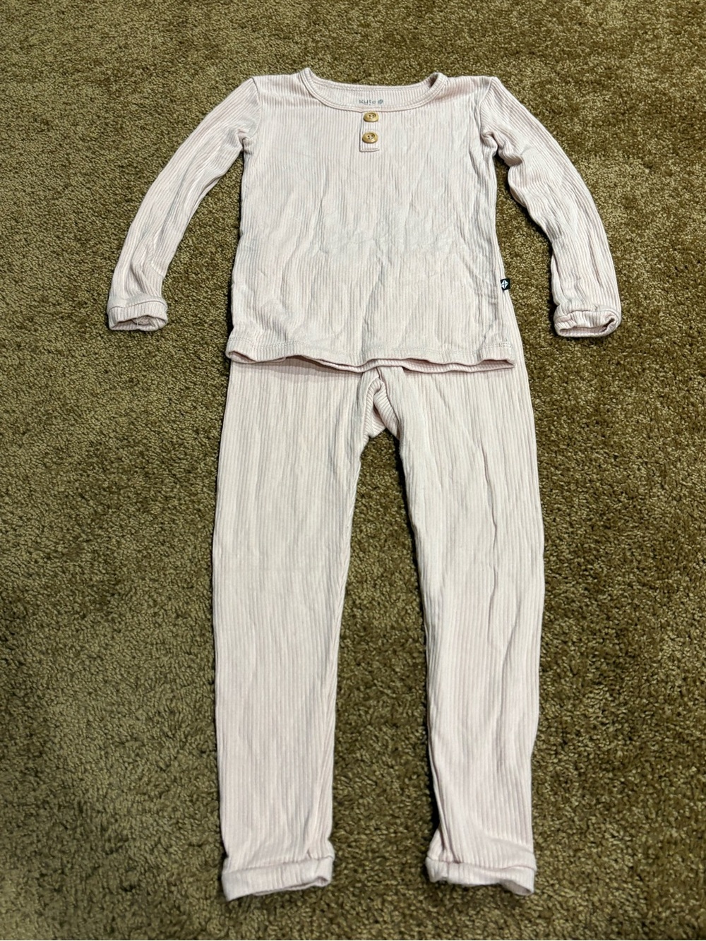 Kyte Baby Long Sleeve Ribbed Pajama Set -Light Pink